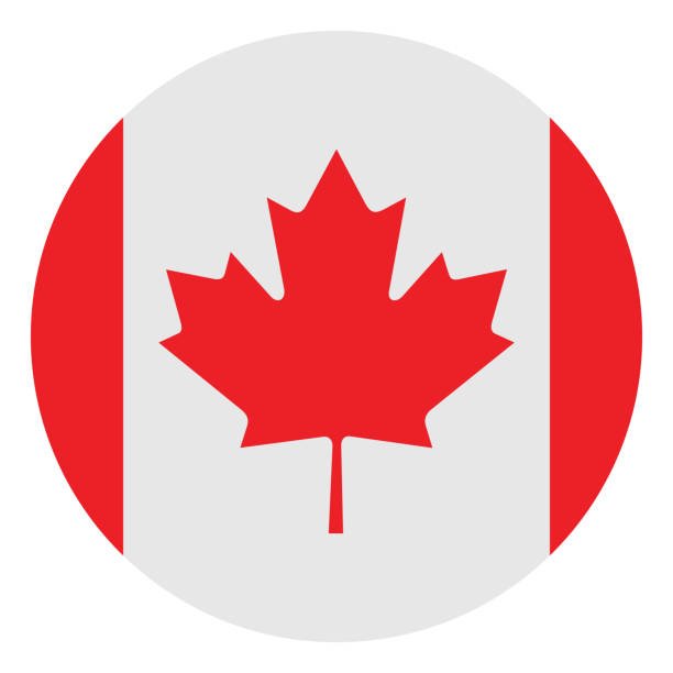 Canada flag. Canada circle flag icon. Standard color. Circle icon flag. Computer illustration. Digital illustration. Vector illustration.